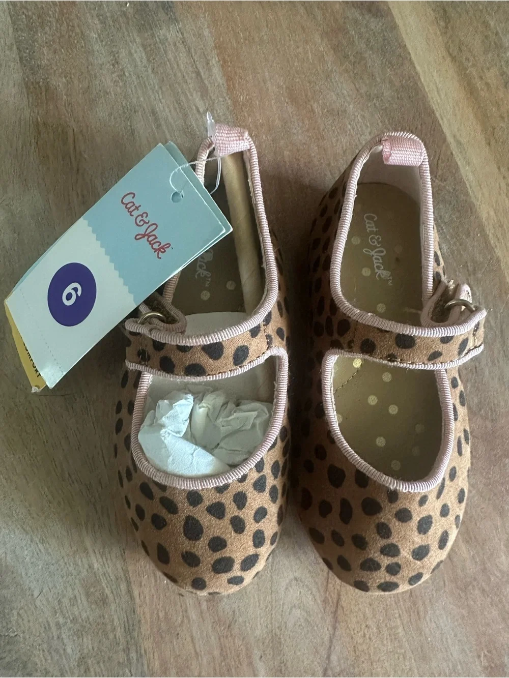 NWT Cat & Jack Toddler Cheetah Print Mary Jane Flats Size 6